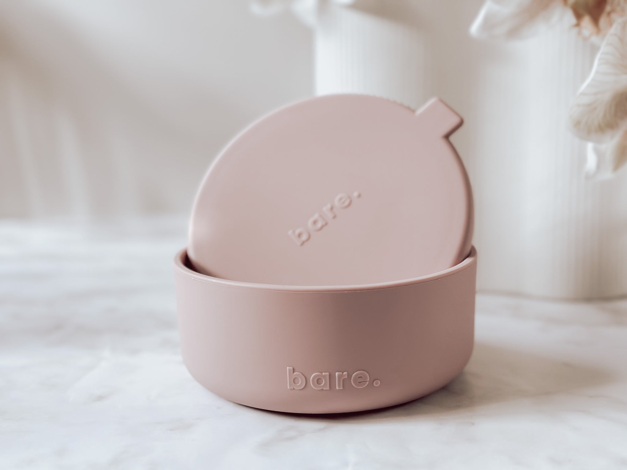 Dusty Pink Silicone Bowl & Lid