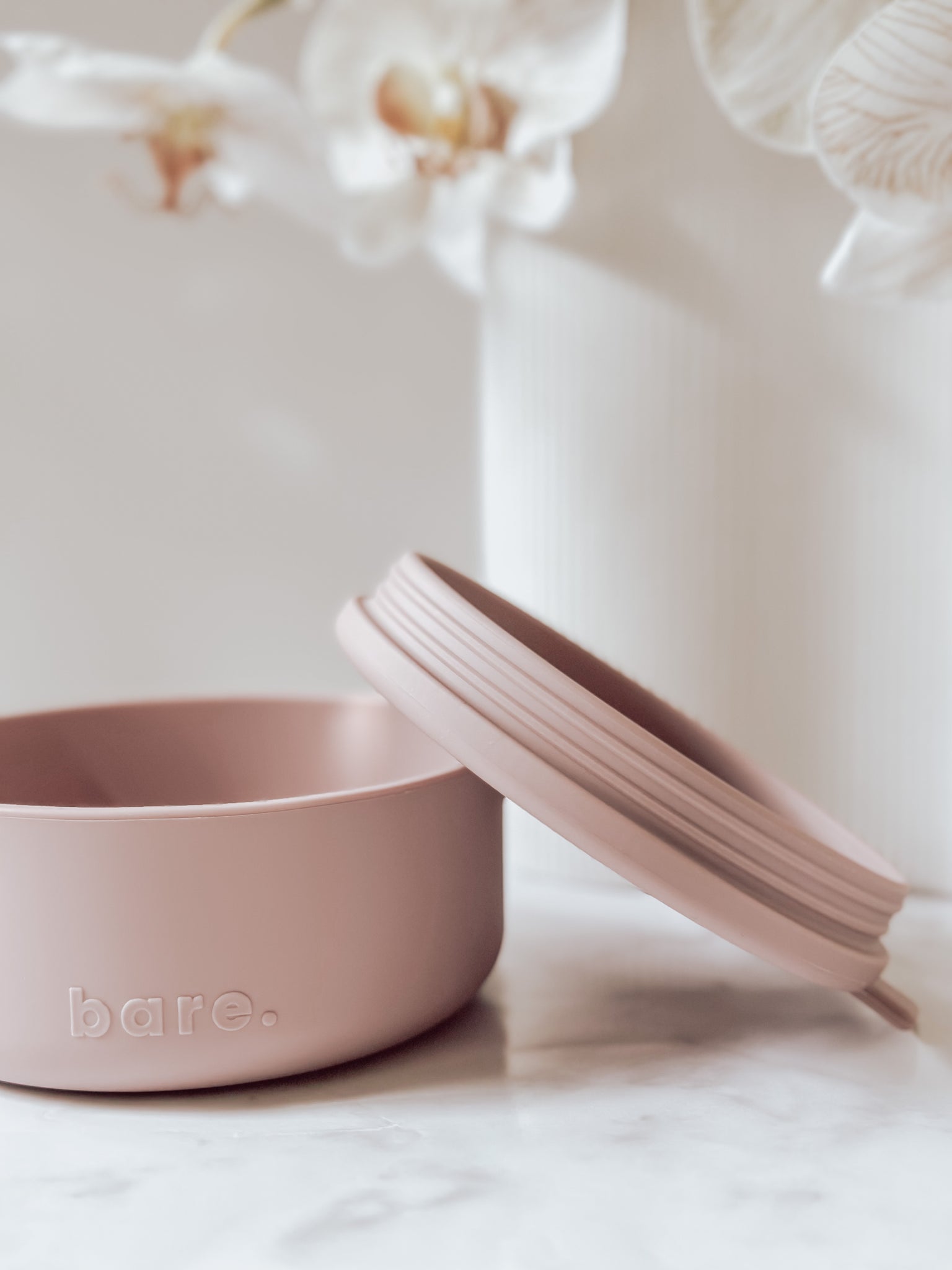 Dusty Pink Silicone Bowl & Lid