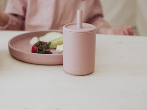 Dusty Pink Silicone Sippy Cup