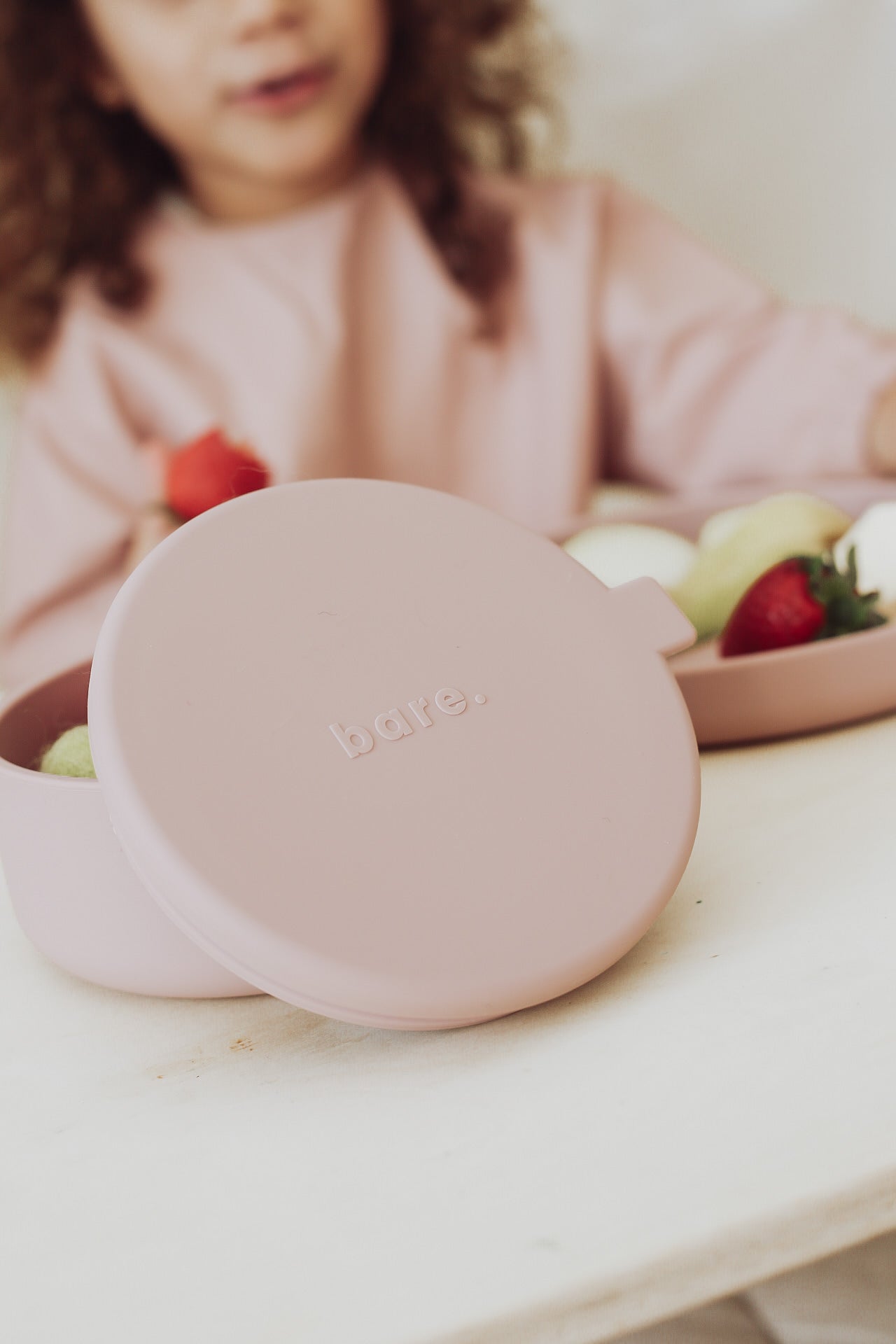Dusty Pink Silicone Bowl & Lid